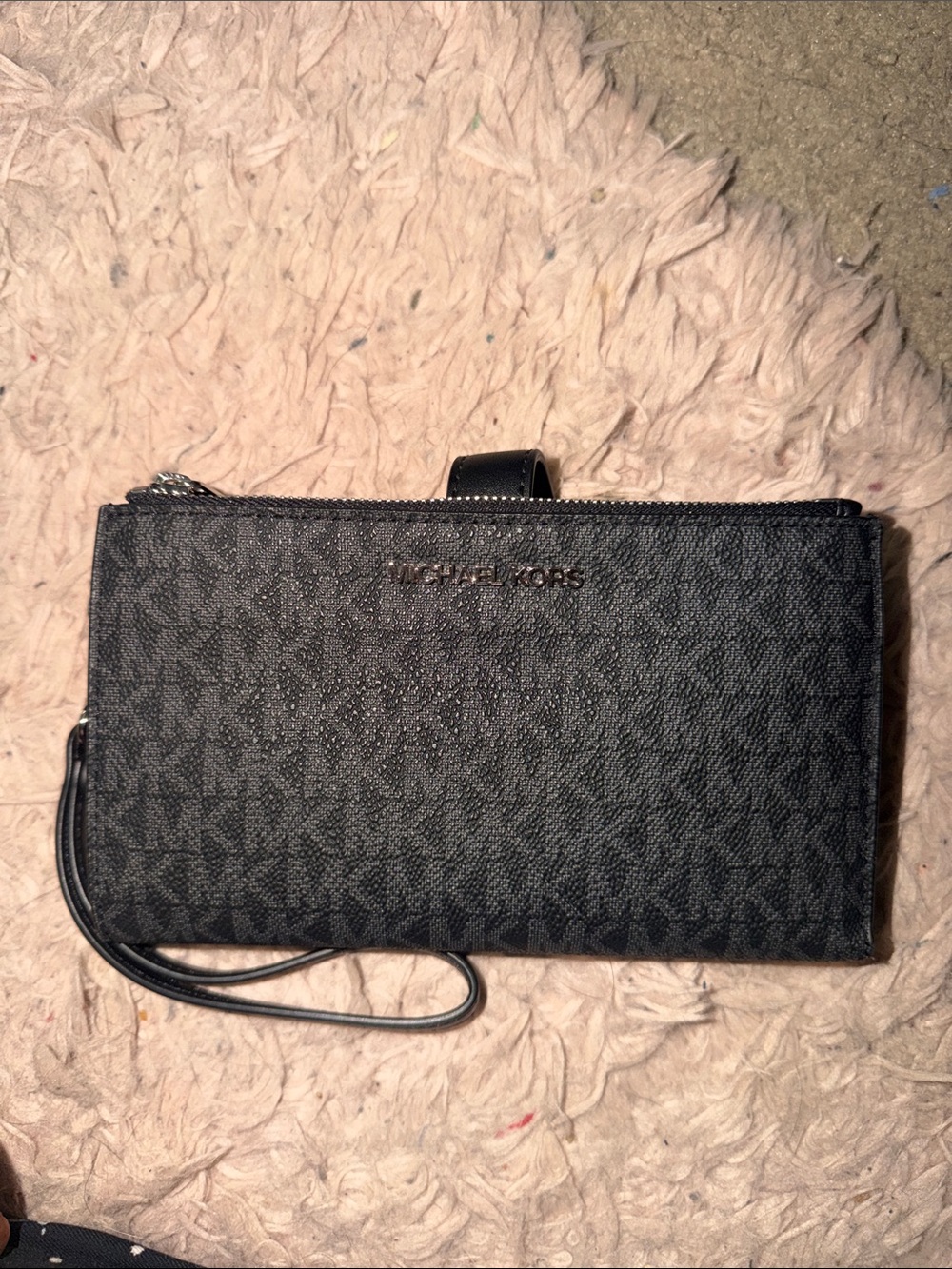 Michael Kors Black Logo-Print Wristlet Clutch